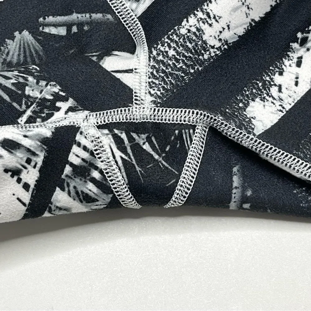 Lululemon Full-On Luon Wunder Under Crop II  Mid Rise Leggings (Shady Palms) - 4